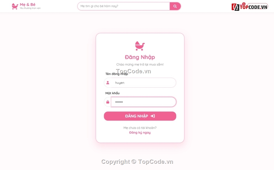 giao diện,mới nhất,shop mẹ và bé